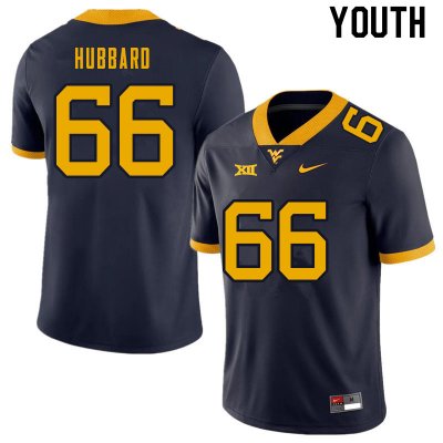 Youth West Virginia Mountaineers NCAA #66 Ja'Quay Hubbard Navy Authentic Nike Stitched College Football Jersey JX15L38TV